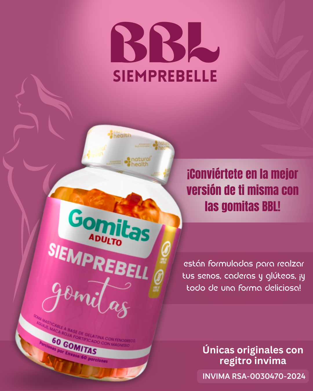 Gomitas para Aumentar Gluteos x60