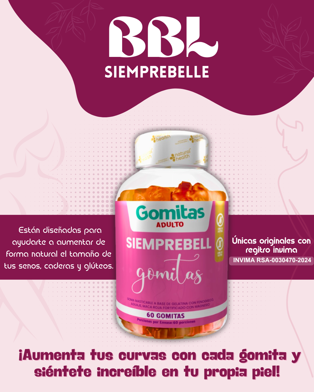 Gomitas para Aumentar Gluteos x60